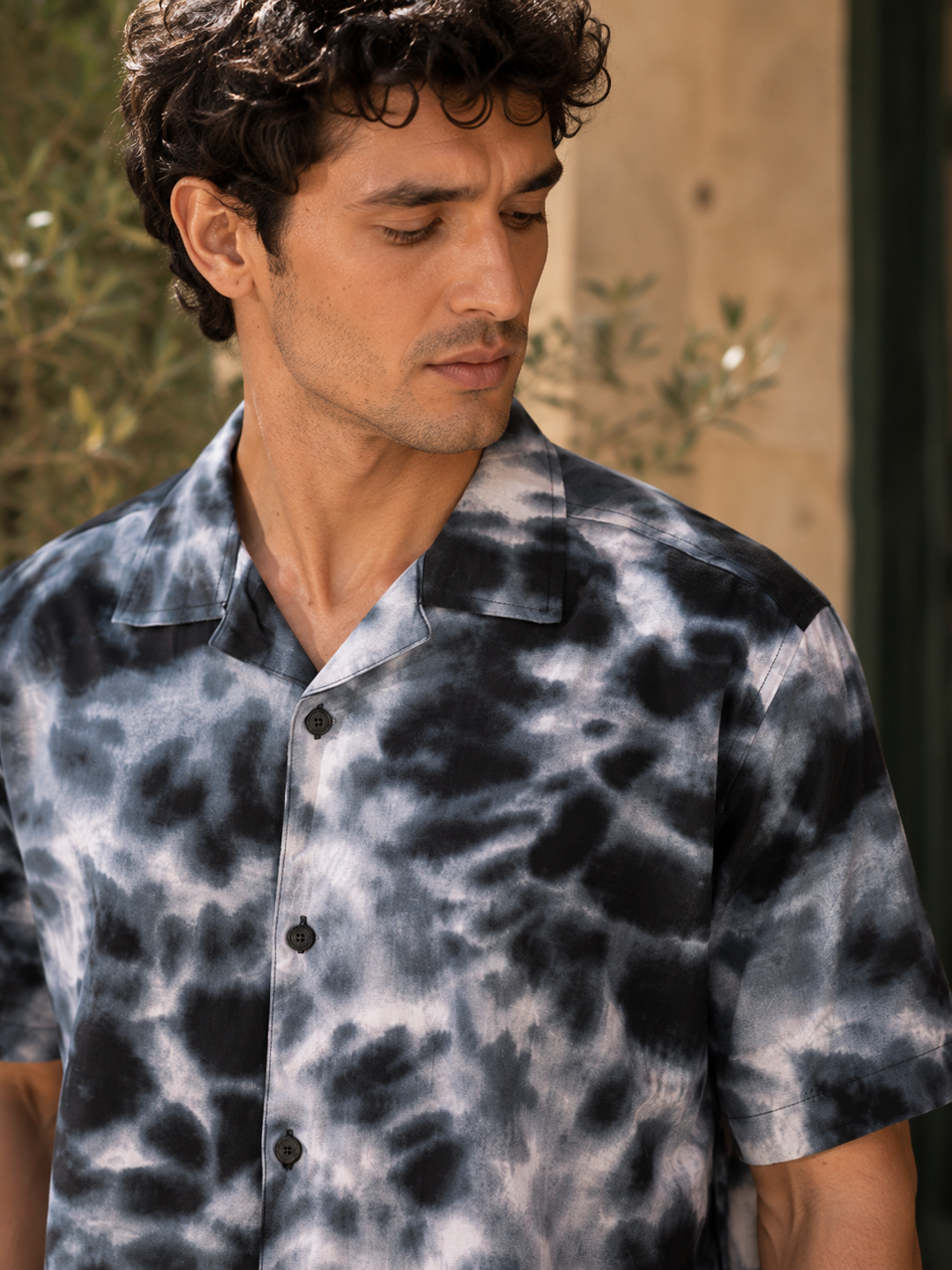 Blue Tie-Dye Cuban Shirt
