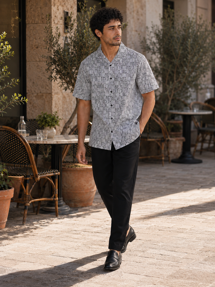Streaks White Cuban Shirt