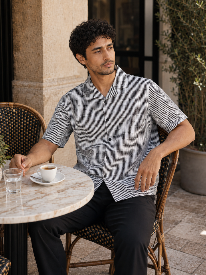 Streaks White Cuban Shirt