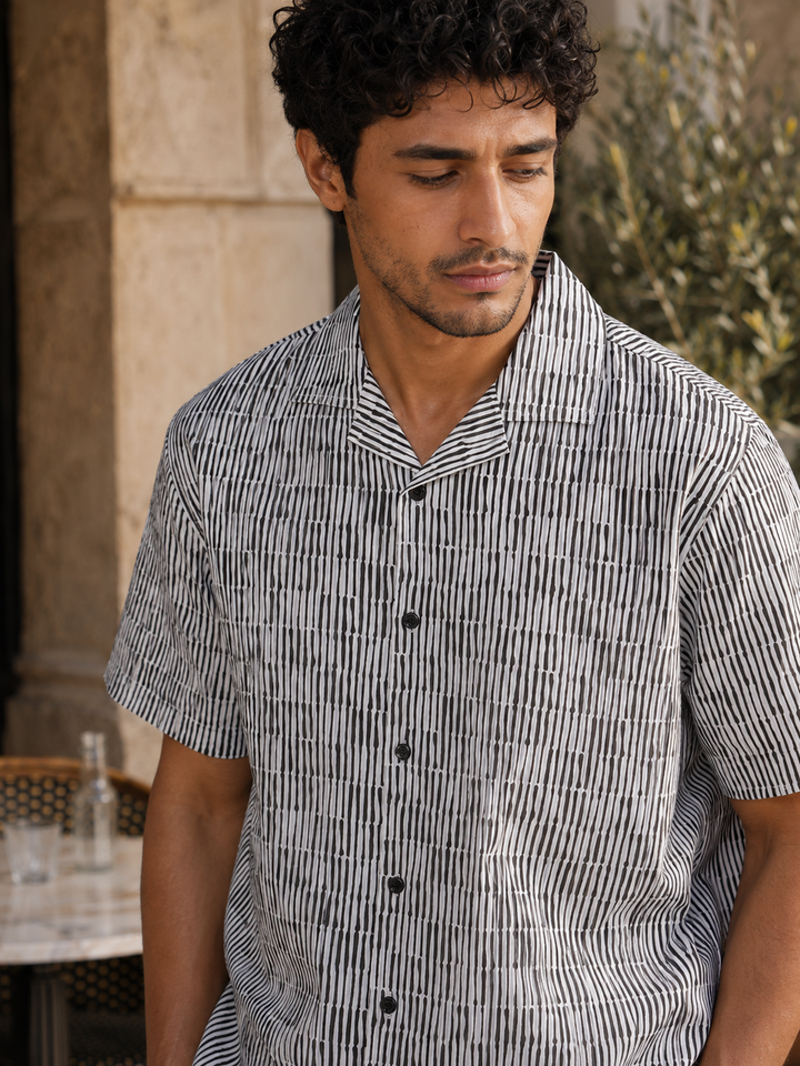Streaks White Cuban Shirt