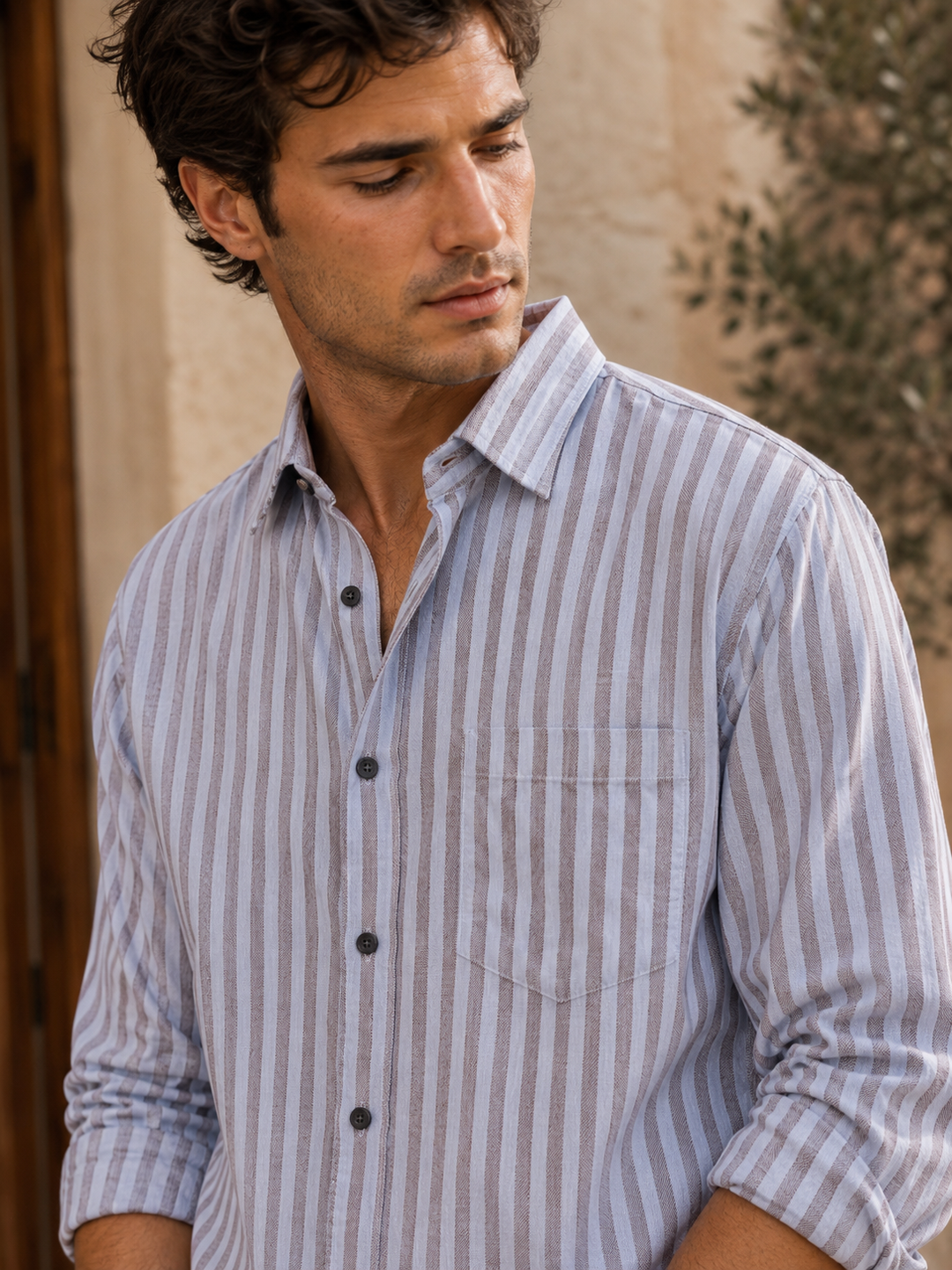 Streaks: Grey & Blue Shirt
