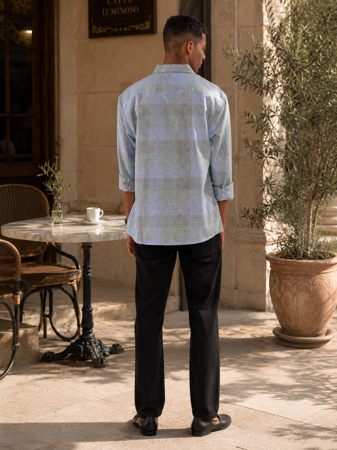 Ambience: Blue & Green Checks Shirt