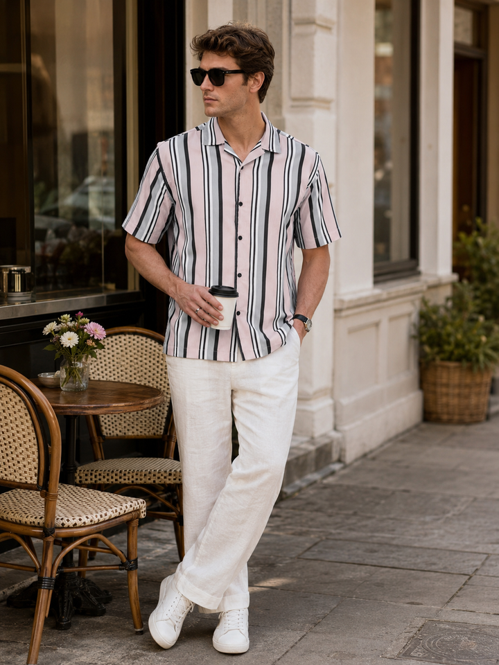 Pink Corduroy Cuban Shirt
