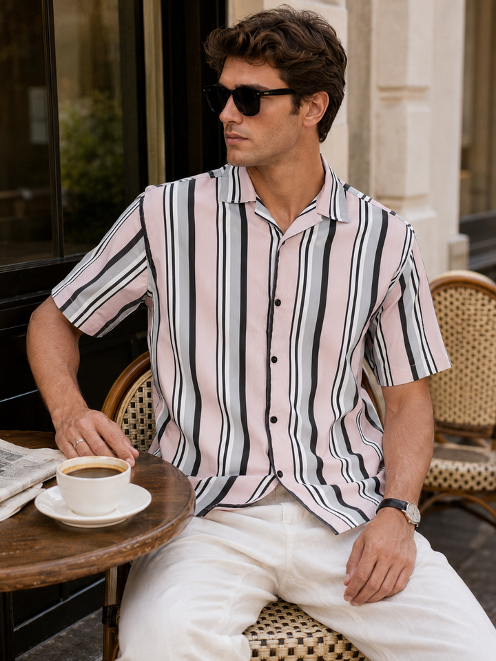 Pink Corduroy Cuban Shirt
