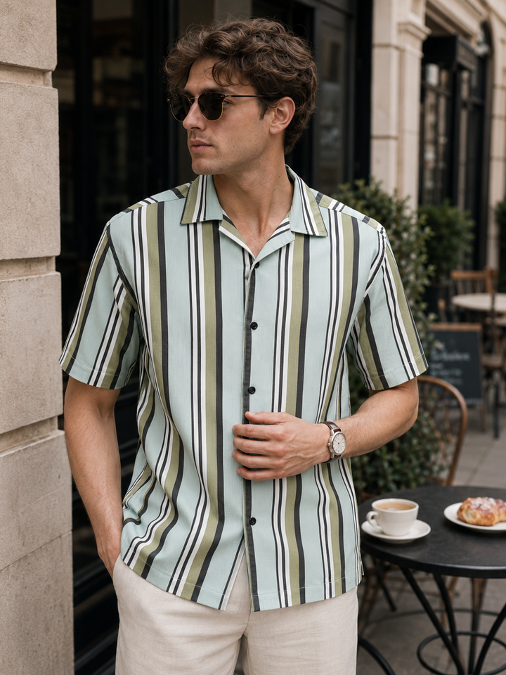 Green Corduroy Cuban Shirt
