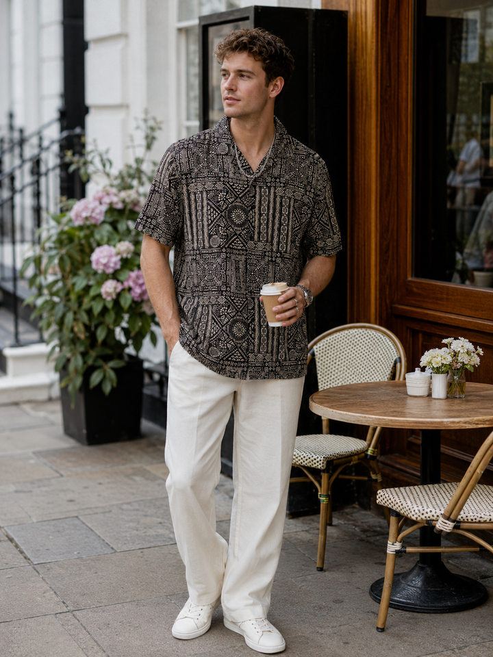 Bandana Print Cuban Shirt