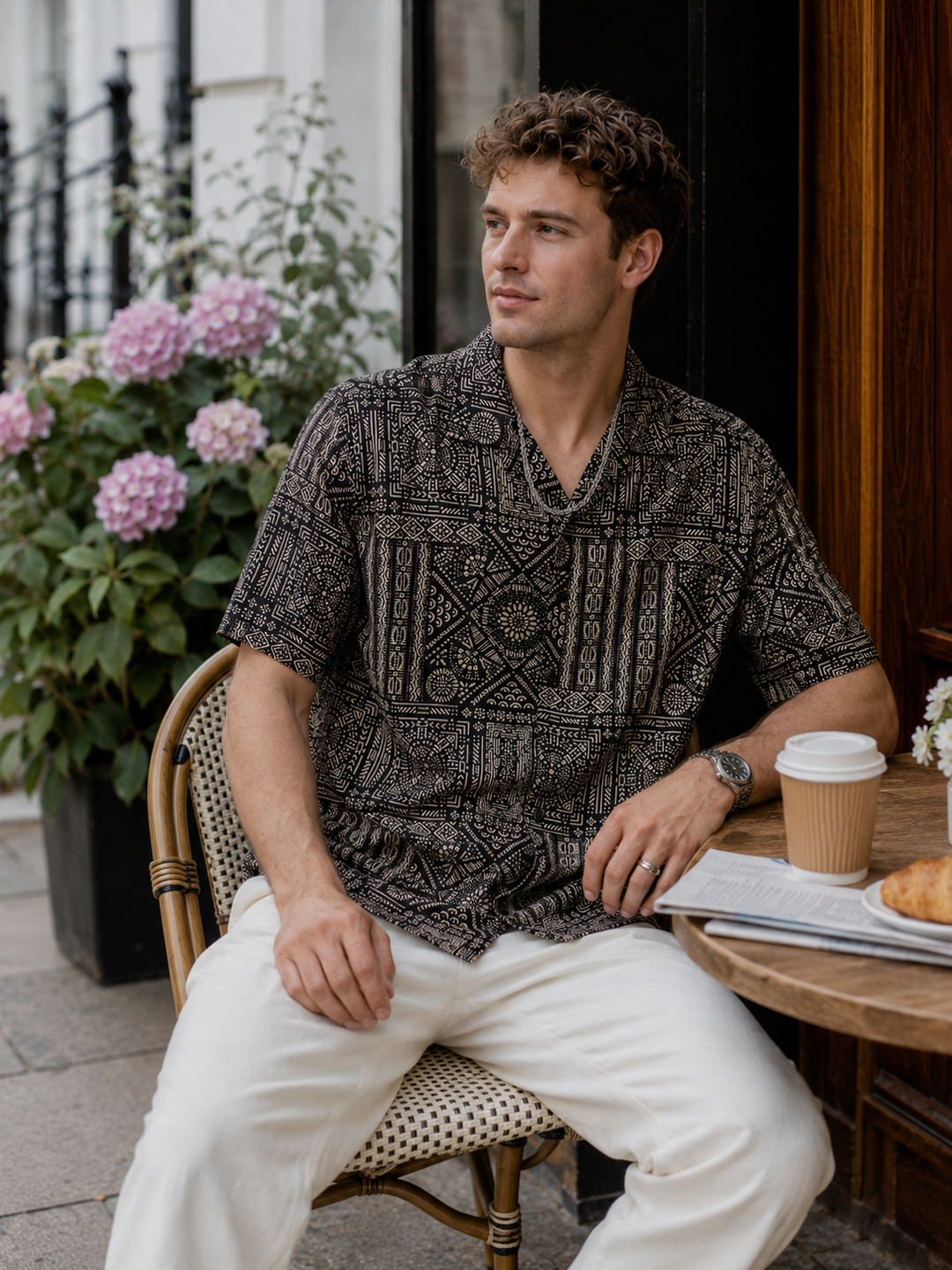 Bandana Print Cuban Shirt