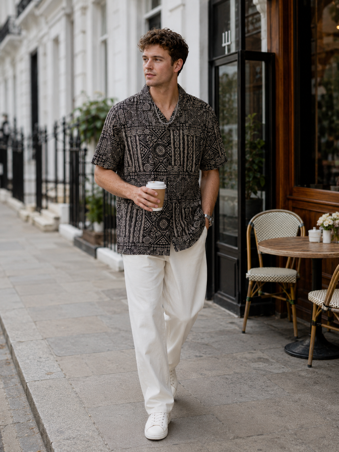 Bandana Print Cuban Shirt