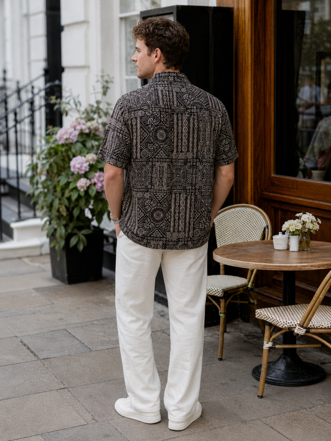 Bandana Print Cuban Shirt
