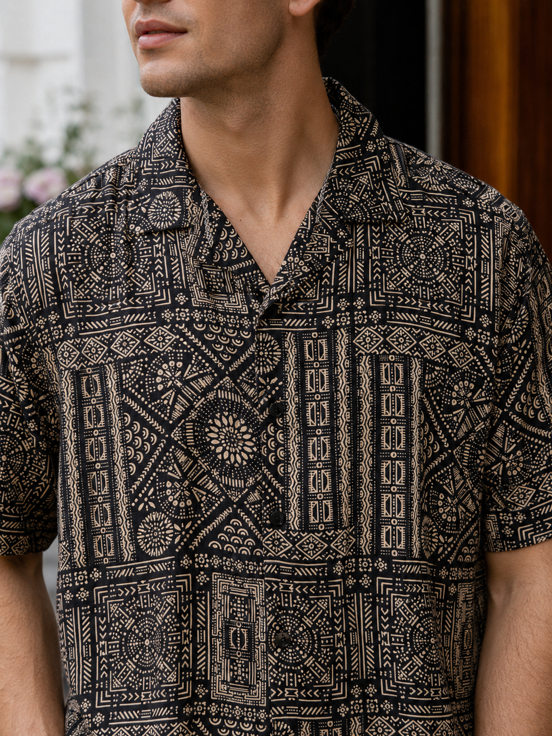 Bandana Print Cuban Shirt