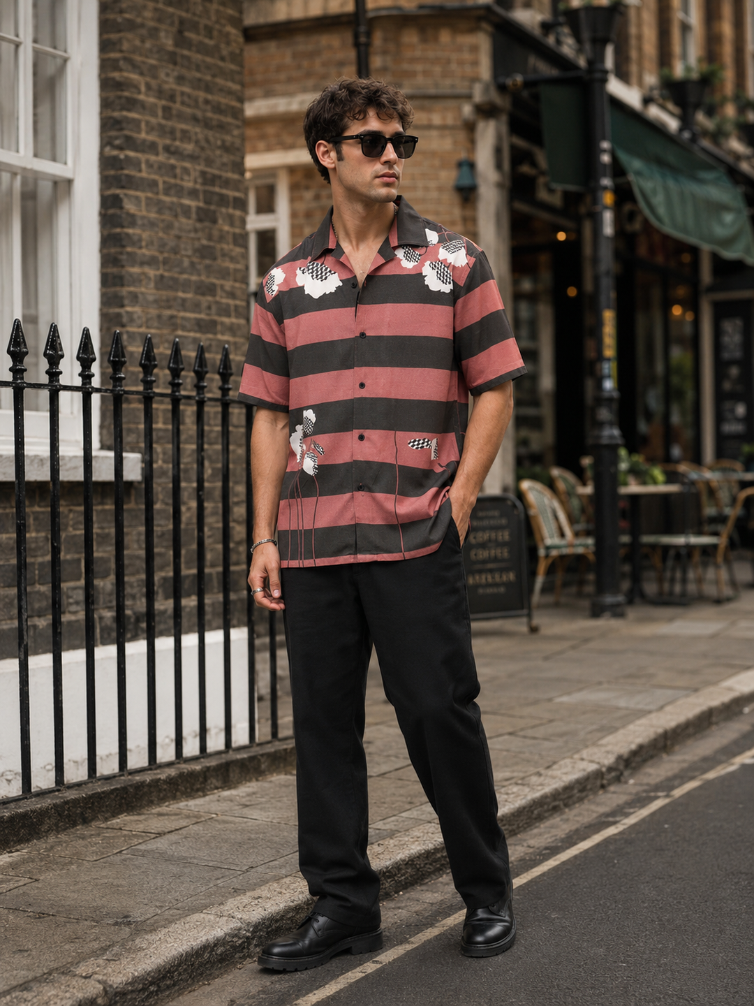 Maroon Stripes Cuban Shirt
