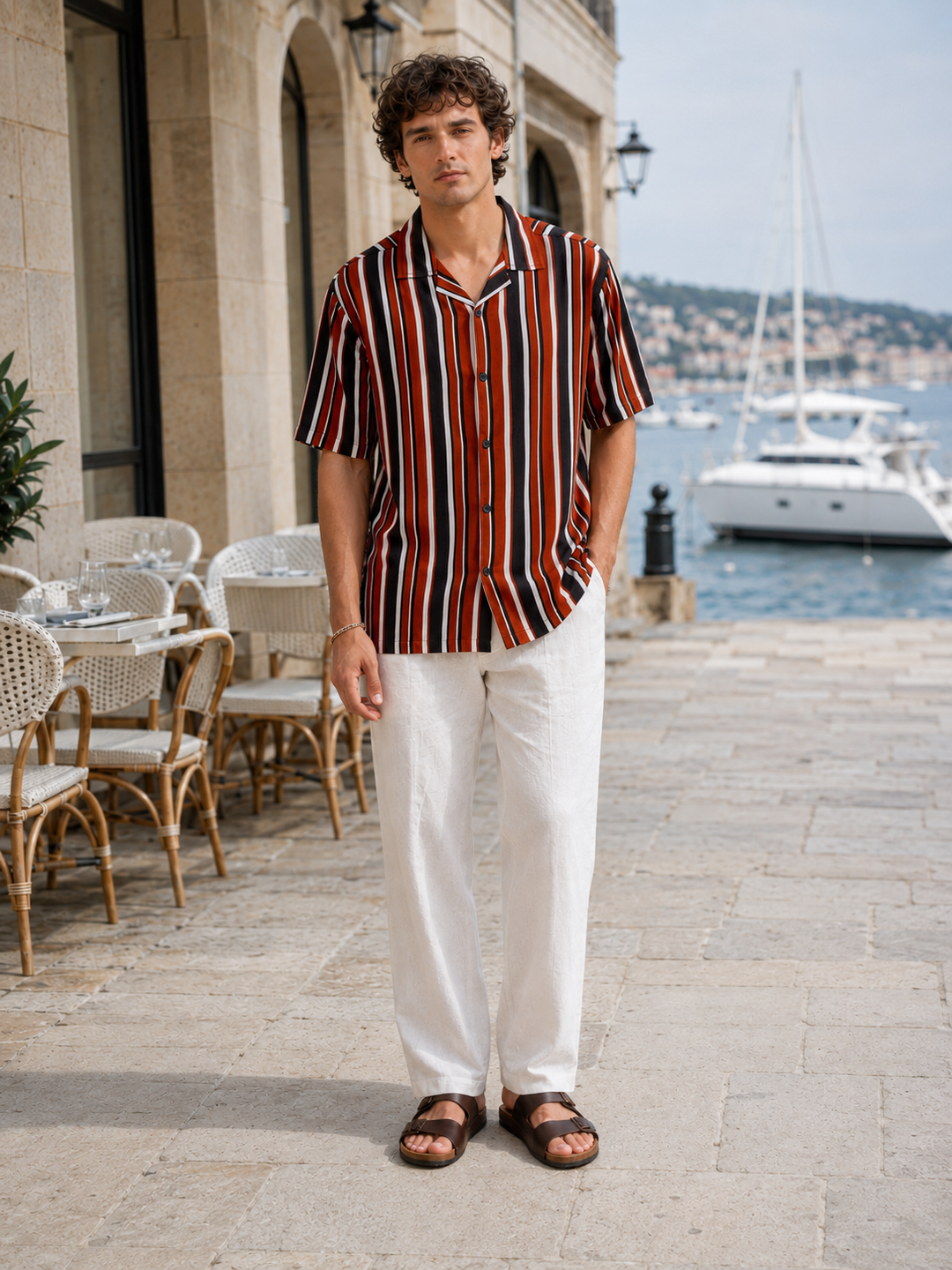 Classic Stripes: Red & White Cuban Shirt