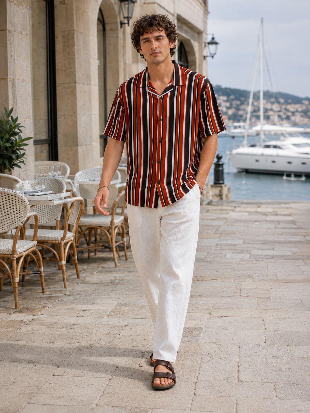 Classic Stripes: Red & White Cuban Shirt