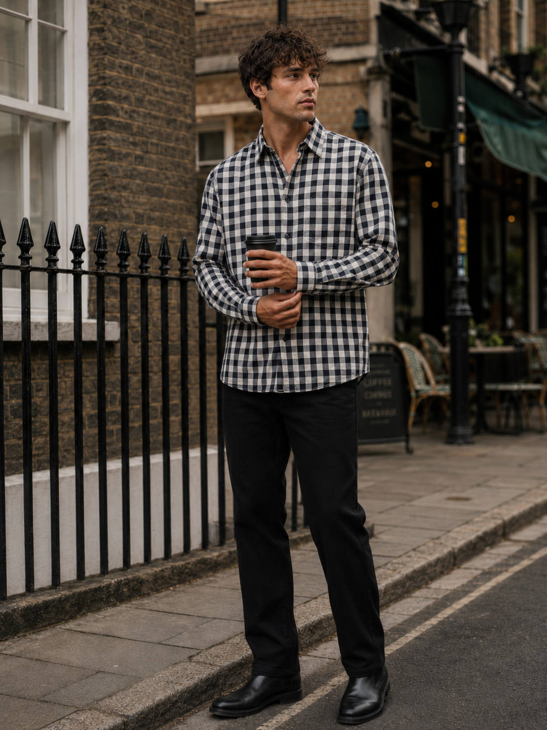 Plaid: Black Checks Shirt