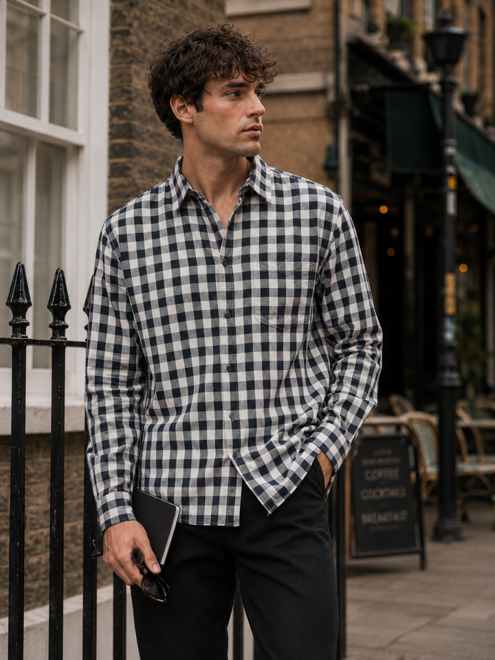 Plaid: Black Checks Shirt