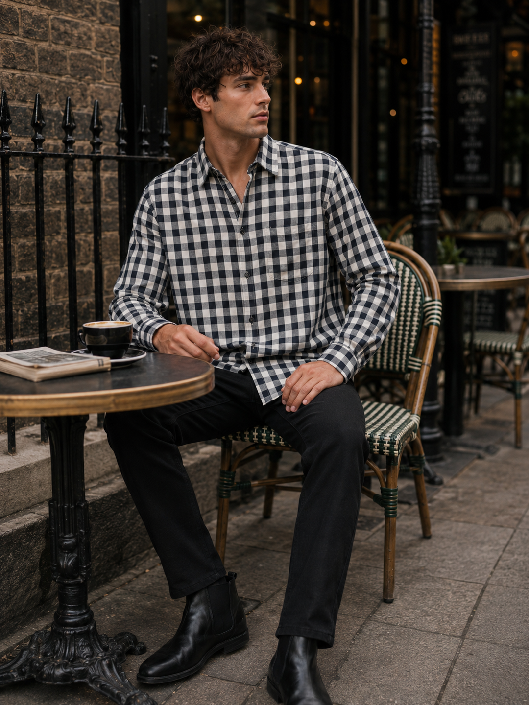 Plaid: Black Checks Shirt