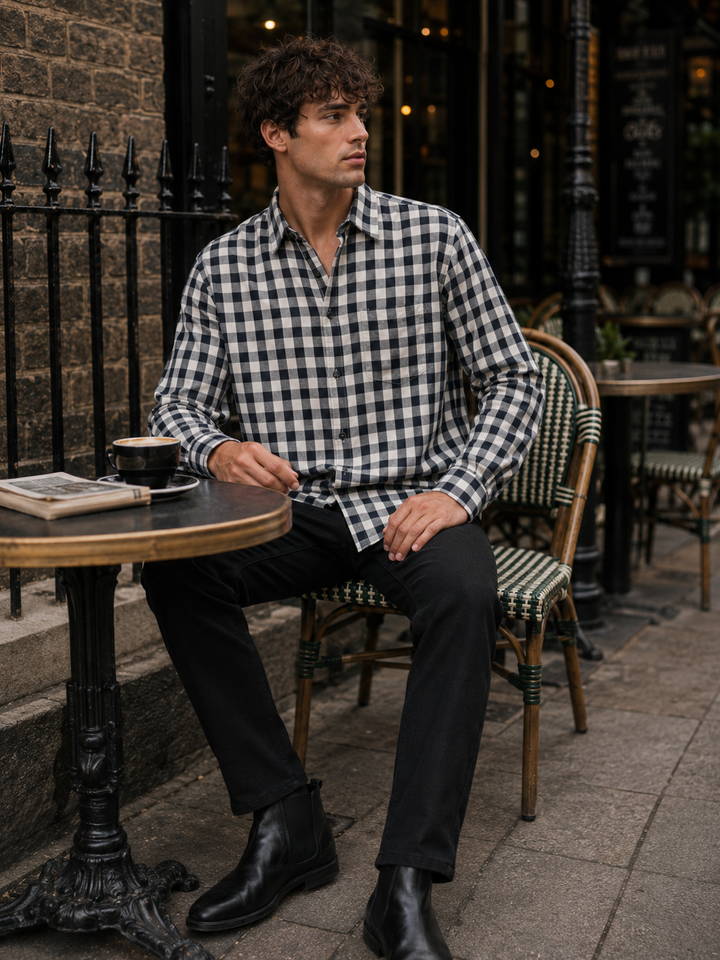 Plaid: Black Checks Shirt