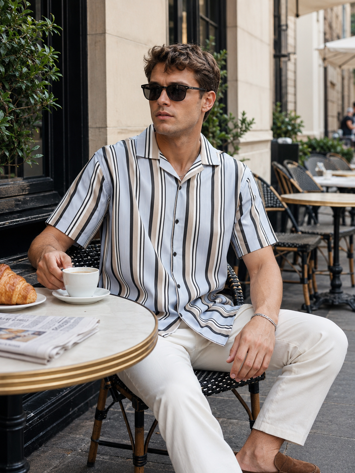 Blue Corduroy Cuban Shirt