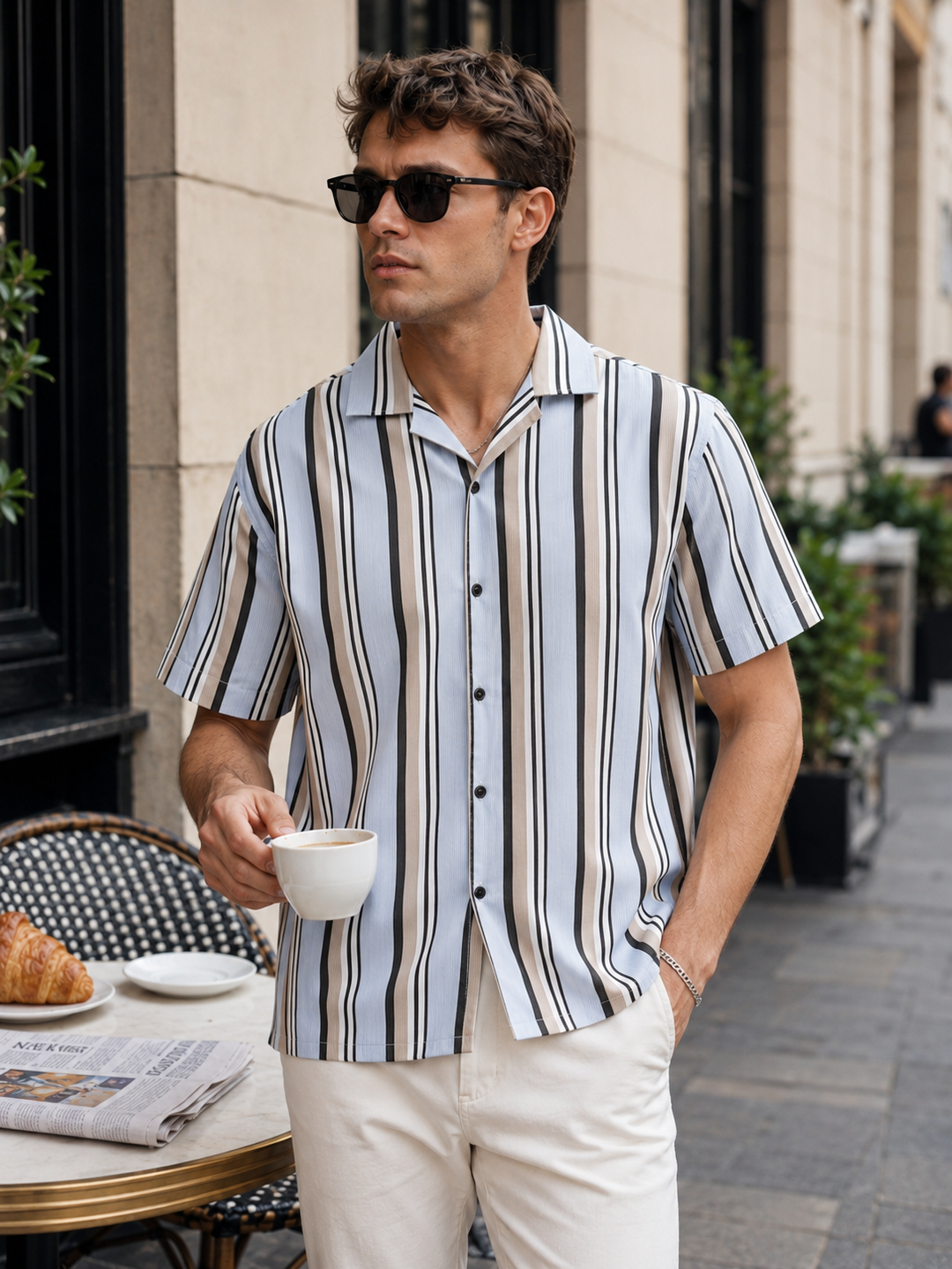 Blue Corduroy Cuban Shirt