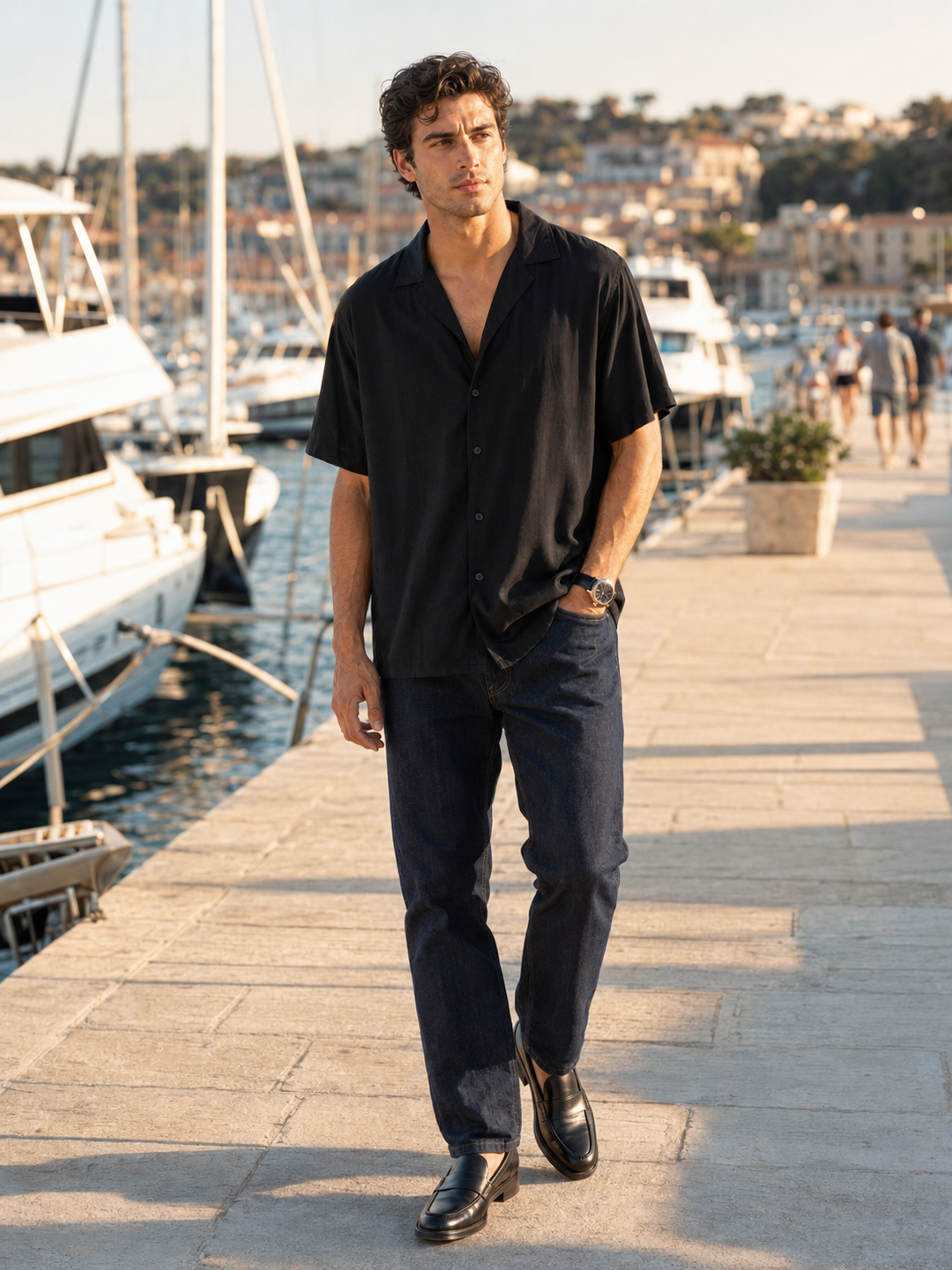 Solids: Black Cuban Shirt