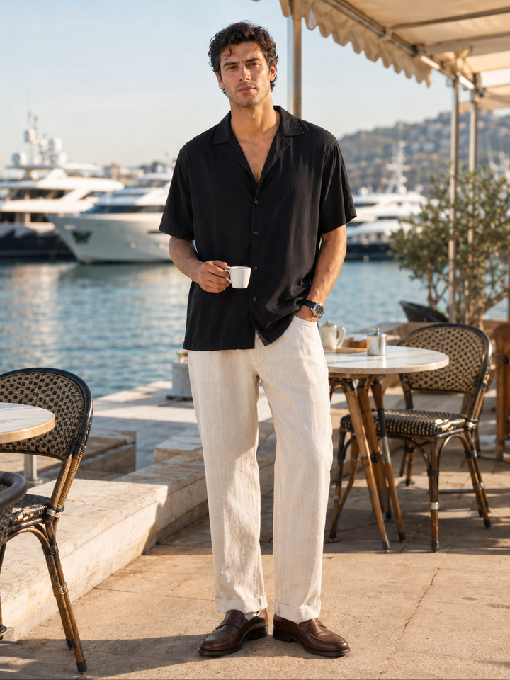 Solids: Black Cuban Shirt