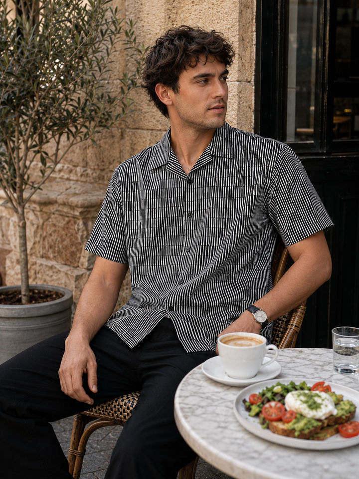 Streaks Black Cuban Shirt