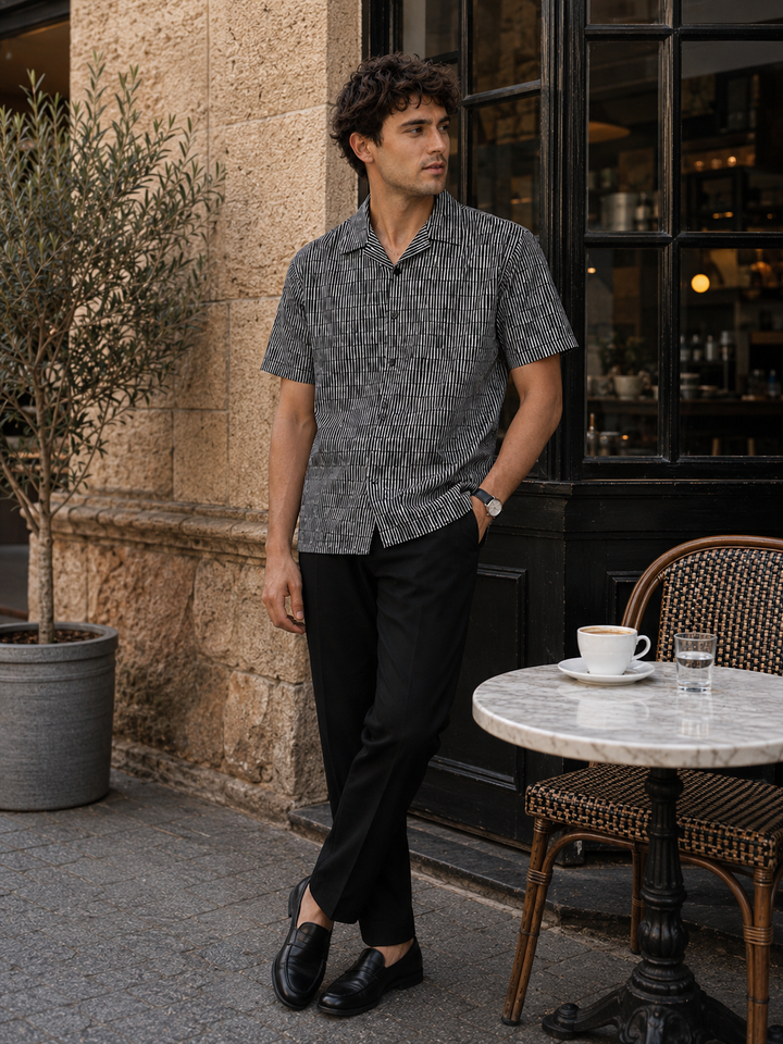 Streaks Black Cuban Shirt