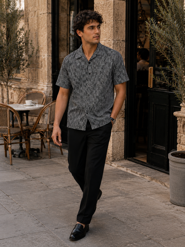 Streaks Black Cuban Shirt
