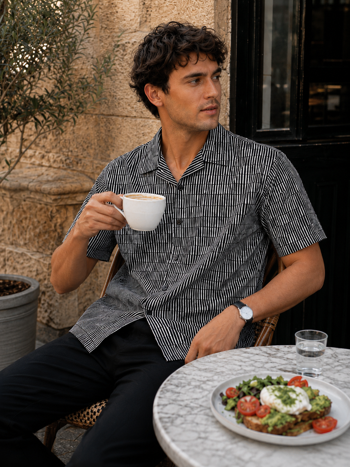 Streaks Black Cuban Shirt