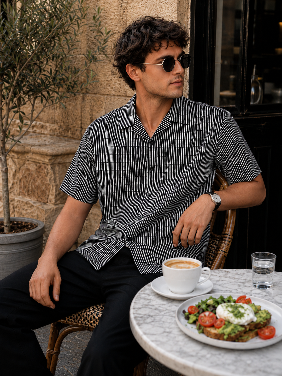 Streaks Black Cuban Shirt