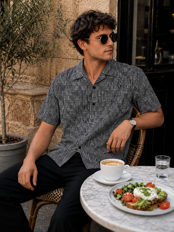 Streaks Black Cuban Shirt