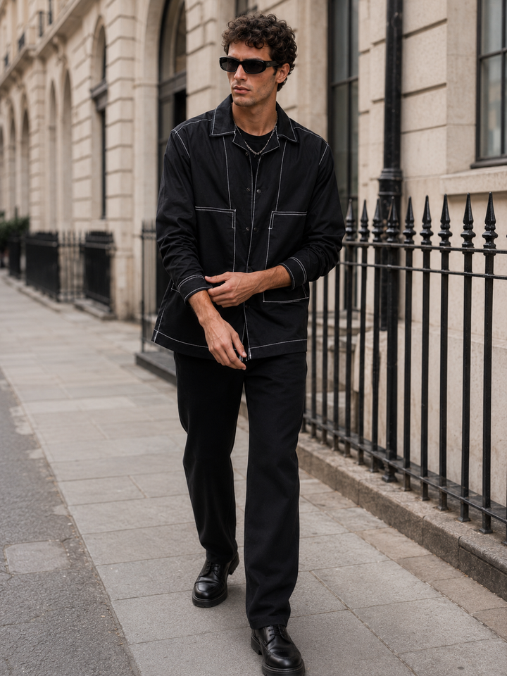 Cuban Overshirt: Black