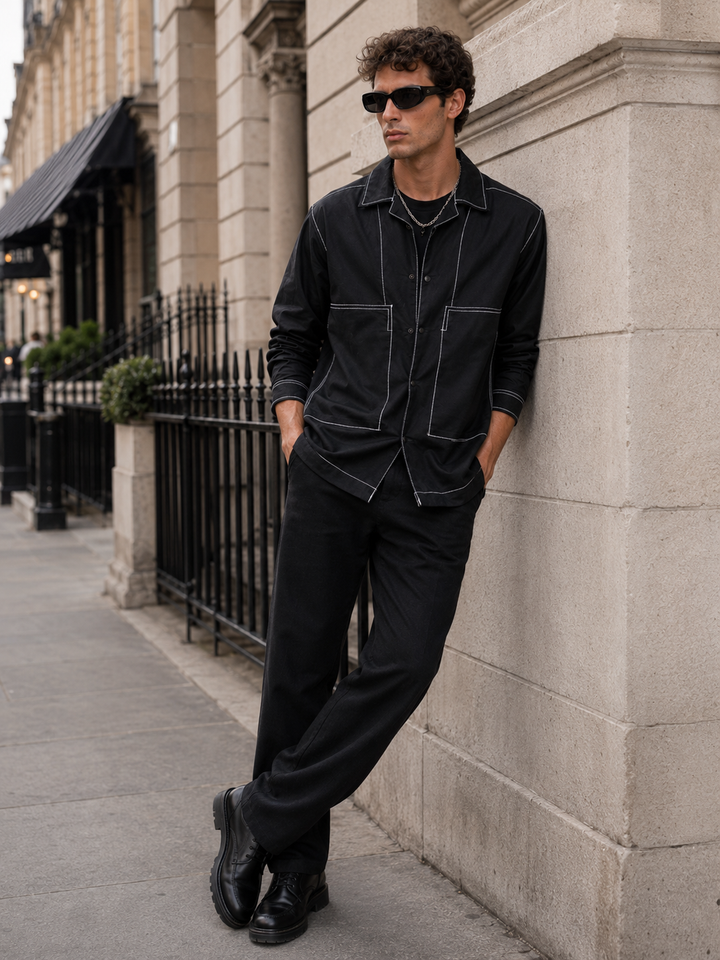Cuban Overshirt: Black