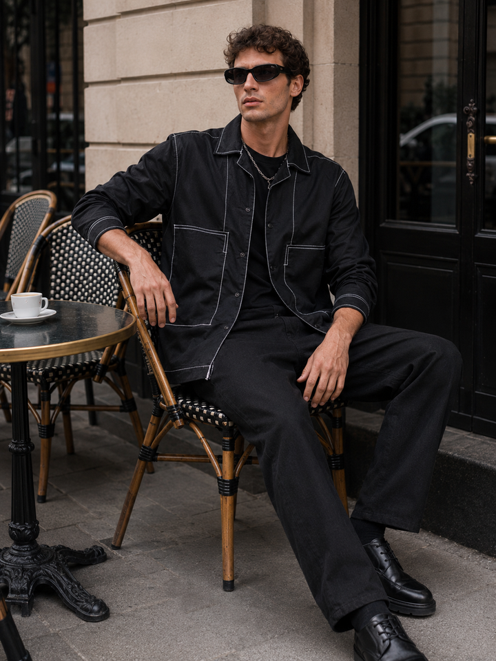 Cuban Overshirt: Black