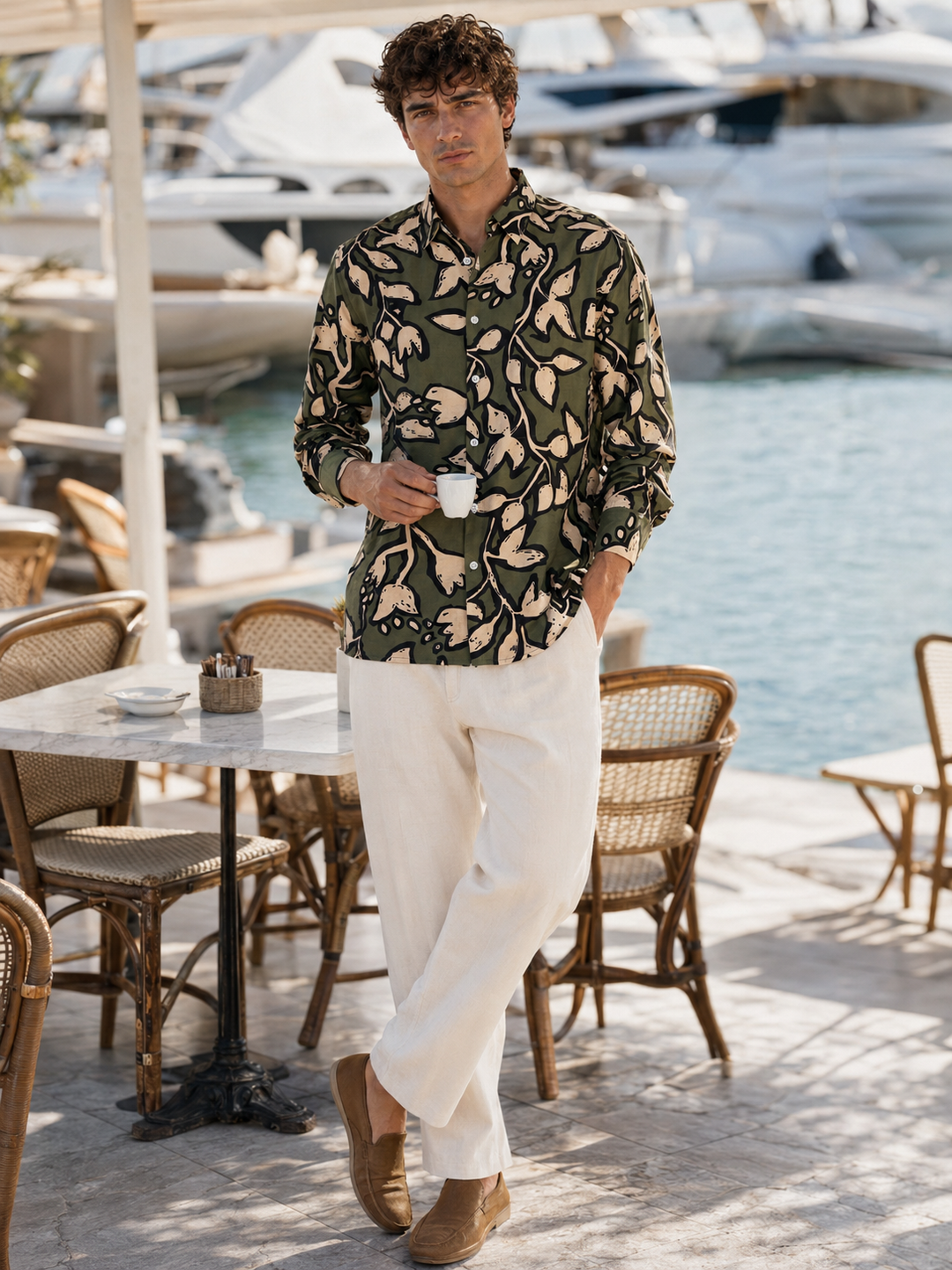 Textured Fabric: Green Blossom Shirt