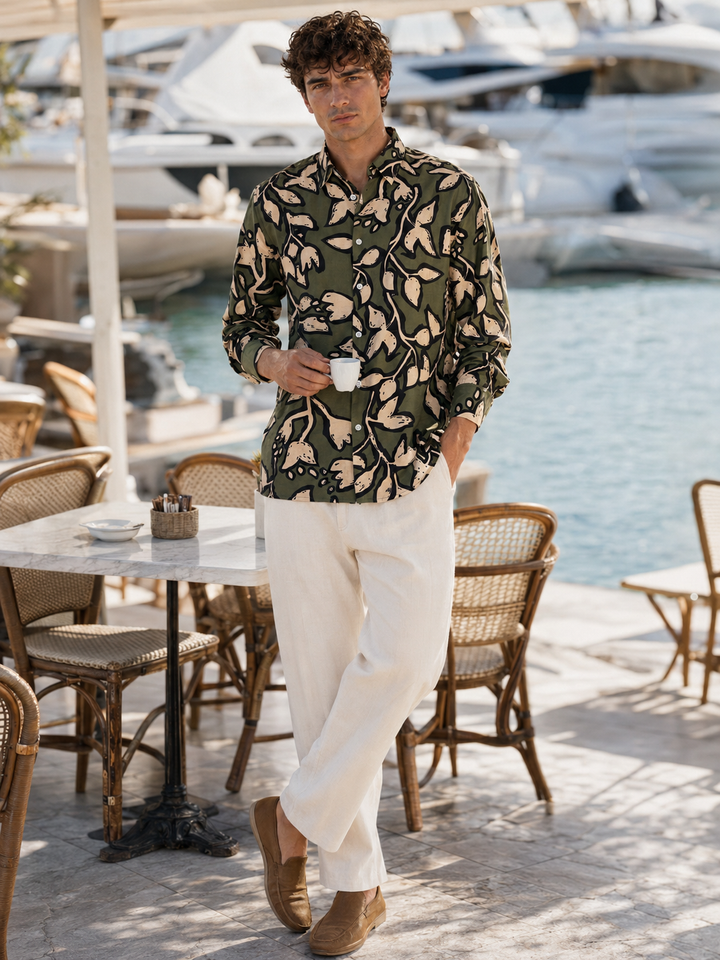 Textured Fabric: Green Blossom Shirt