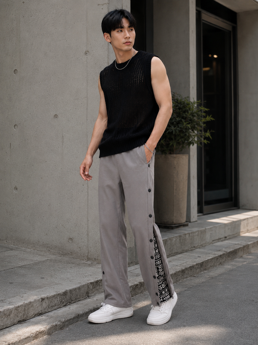 Grey Flap Joggers