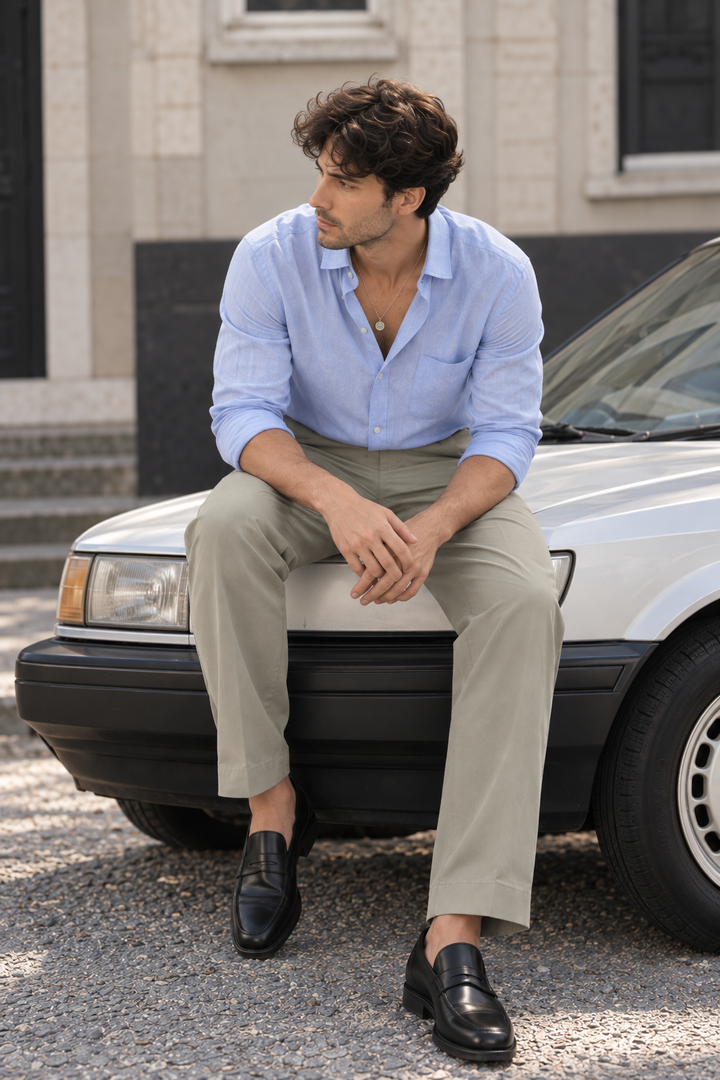Korean Fit: Straight Mint Green Pants