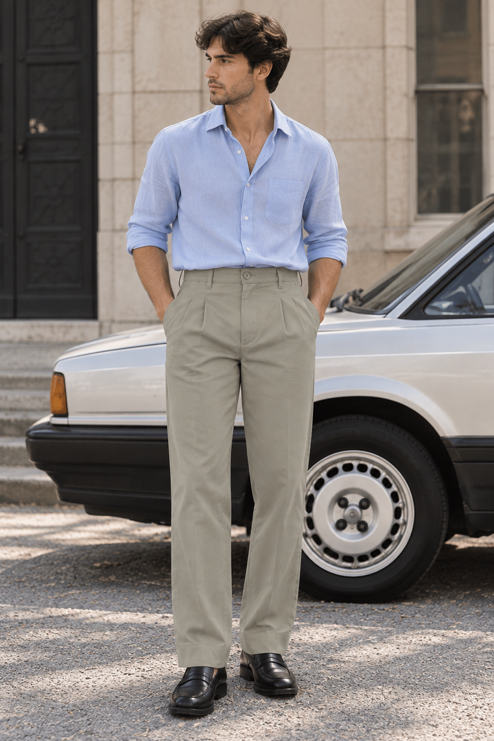 Korean Fit: Straight Mint Green Pants