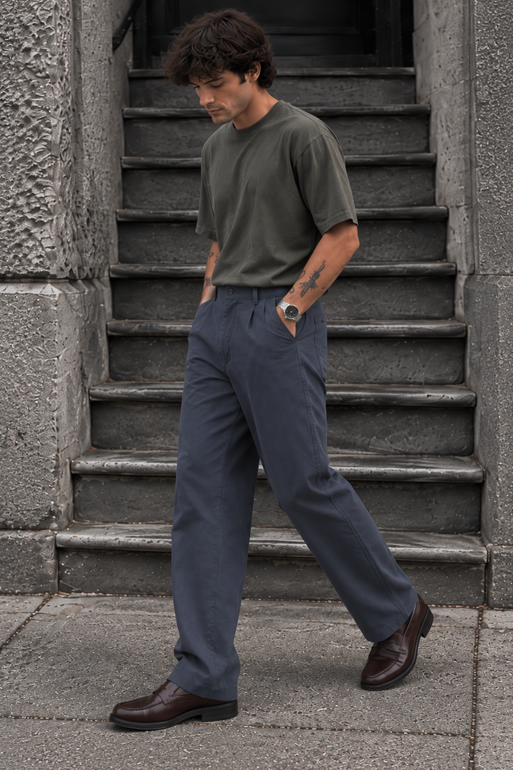 Korean Fit: Straight Fit Dark Grey Pants