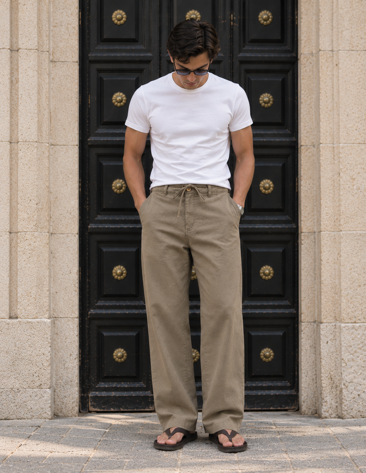 Linen : Amber Relaxed Fit Trousers