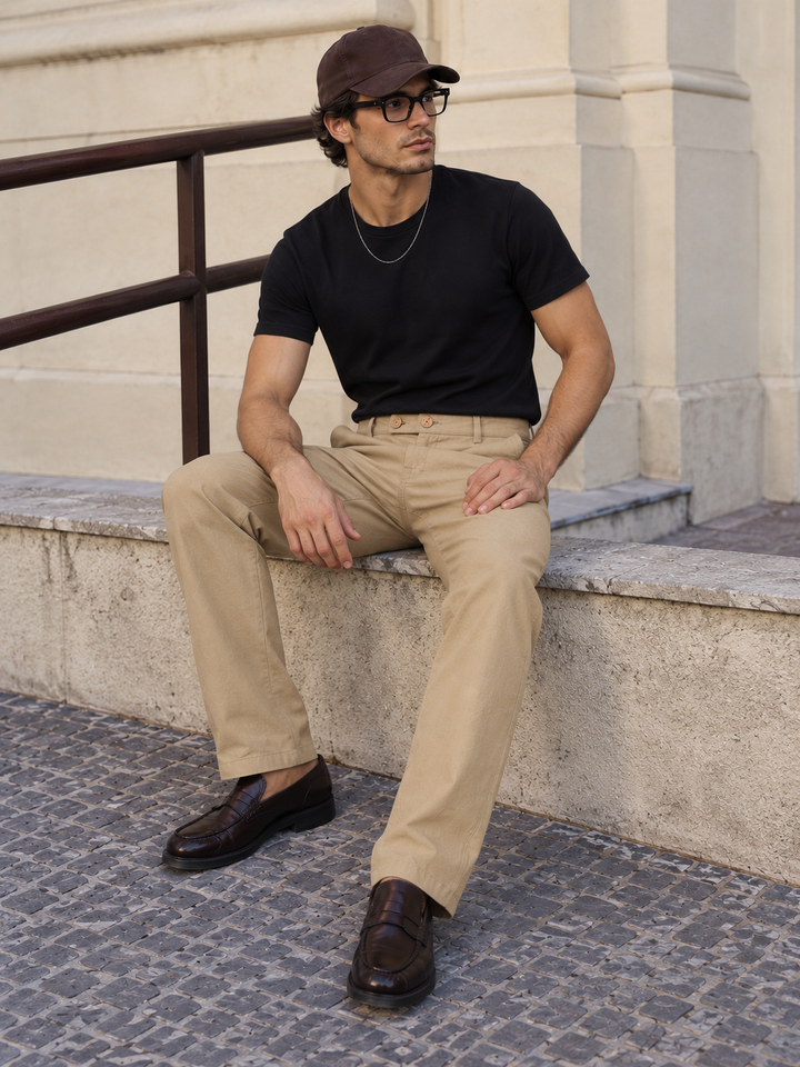 Casual Fit : Ochre Relaxed Trousers