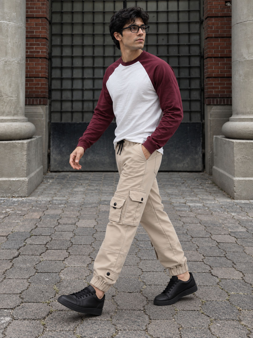 Cream Twill Regular Fit Cargo Pant