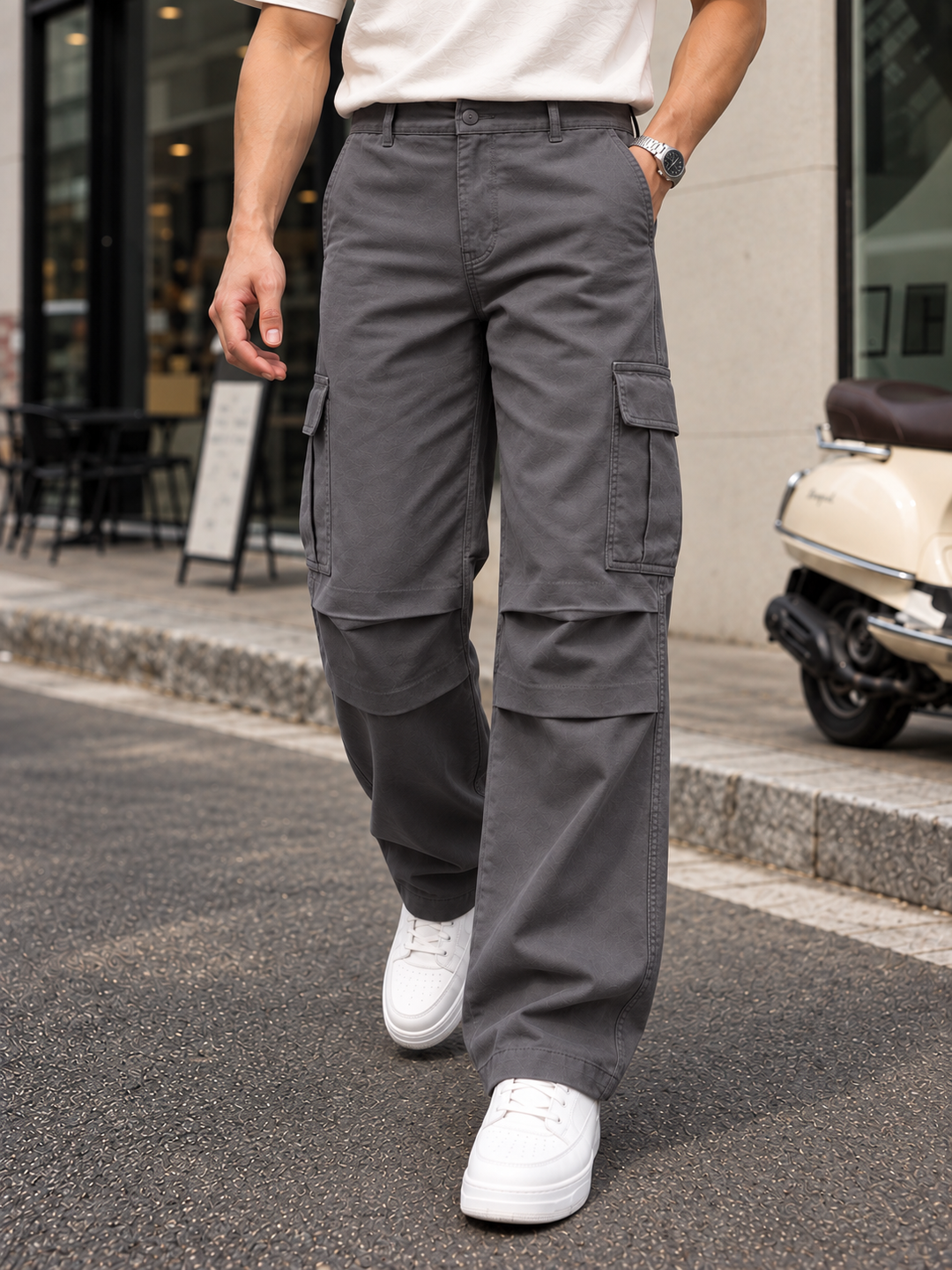 Parachute : Grey Baggy Cargo Pants