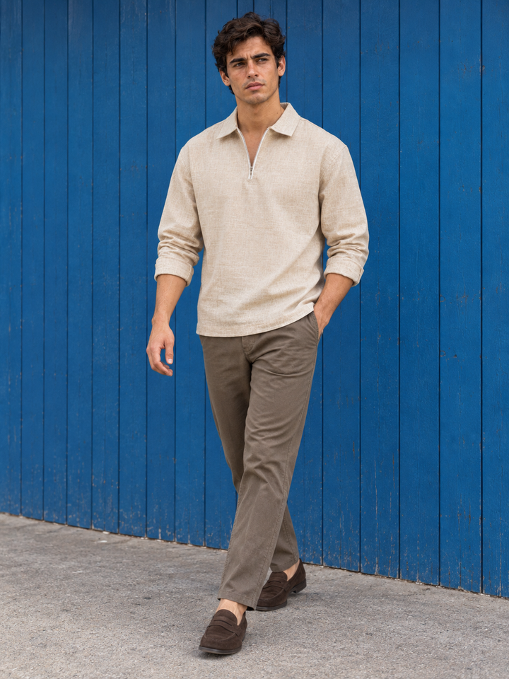 Long Sleeve : Beige Shirt
