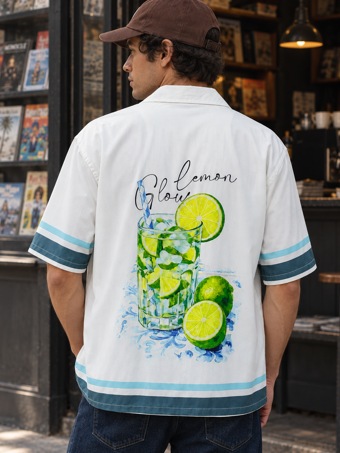 Lemon Glow: Oversized Printed Shirt