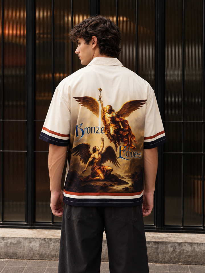 Bronze Echos : Printed Oversized Shirt
