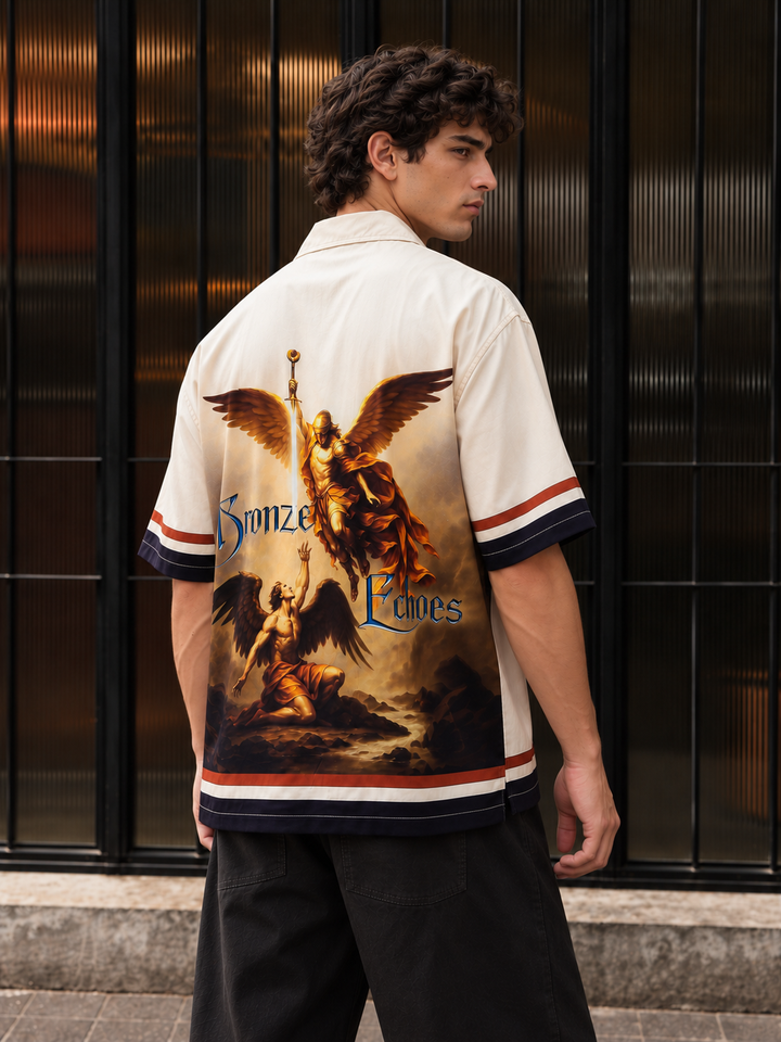 Bronze Echos : Printed Oversized Shirt