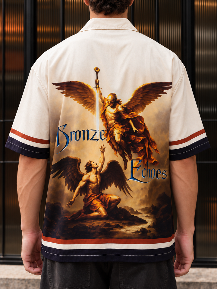 Bronze Echos : Printed Oversized Shirt