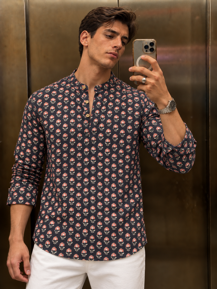 Ethic Violet Printed Kurta